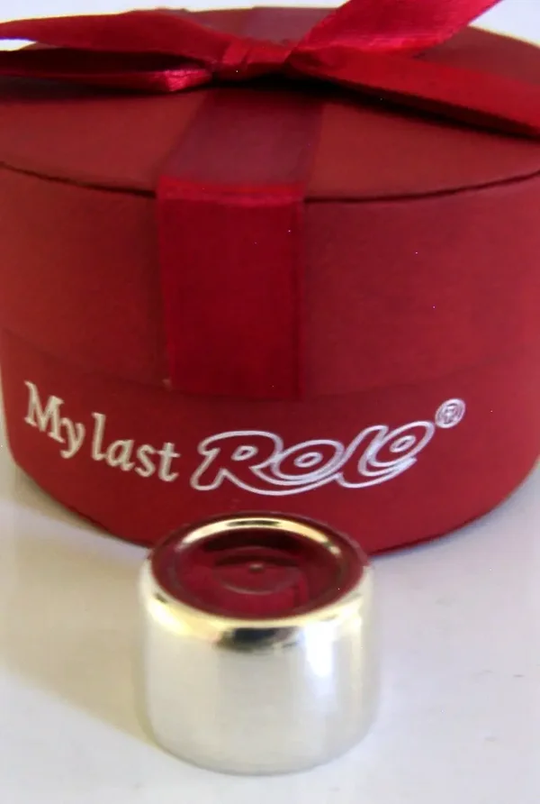 NOVELTY ENGLISH SOLID STERLING SILVER MY LAST ROLO c1990 BOXED
