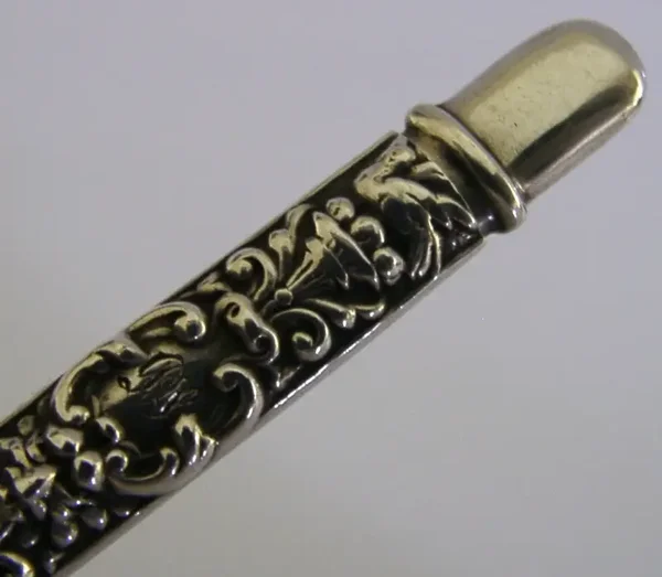 VICTORIAN STERLING SILVER NEEDLE CASE 1896 NEEDLEWORK SEWING ANTIQUE