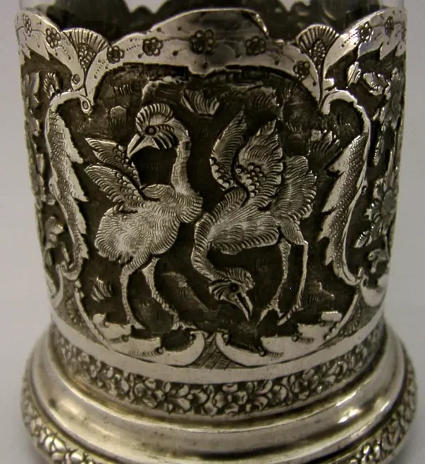 BEAUTIFUL EASTERN 84 SOLID SILVER TEA GLASS c1920 ANTIQUE 150g OTTOMAN