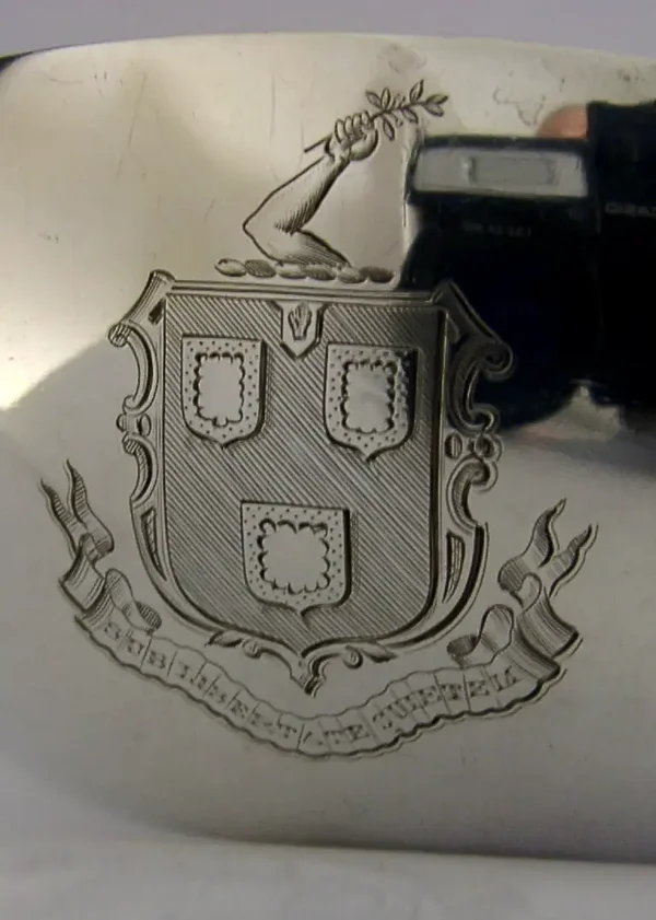 BURRELL BARON COAT of ARMS SUSSEX STERLING SILVER PLANISHED BOWL 1901 146g