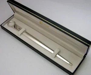 ENGLISH STERLING SILVER CASED LETTER ENVELOPE OPENER 1978 DESK ITEM