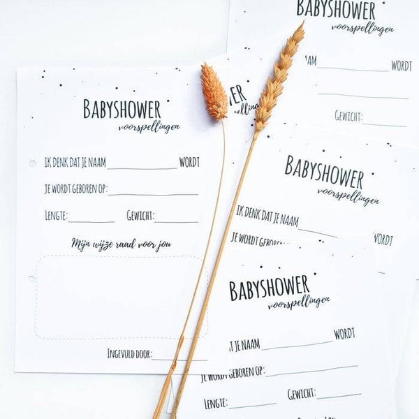 Babyshower voorspellingskaarten | 10 stuks