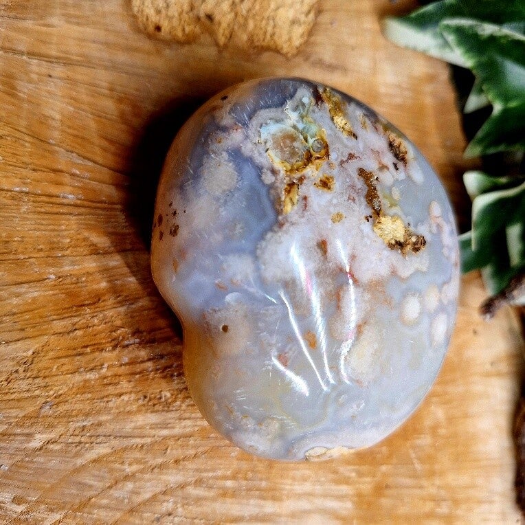 Hart in bloem agaat met grote druzy opening