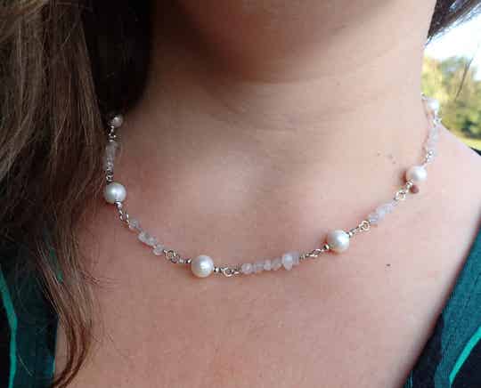 Ketting Marianne van 925 sterling zilver (parel)
