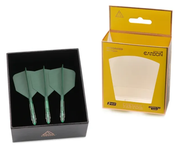 ROST T19 avec tige Carbone Verte intégrée et aillettes Vertes - Big Wing - Lot de 3