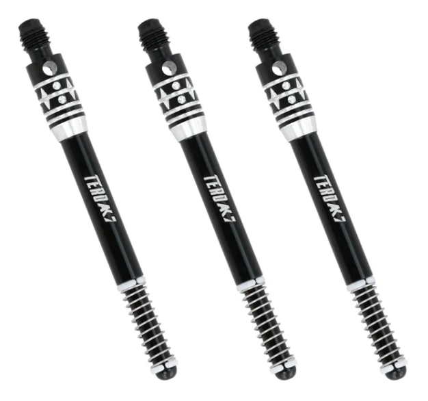 TERO AK7 Tiges en Aluminium Noir à ressort intégré - Standard - Lot de 3