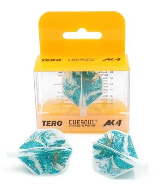 TERO AK4 Ailettes Blanc Motif Azur Dragon - Standard - Lot de 3