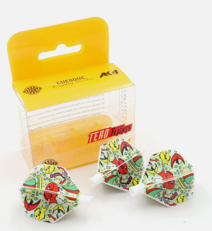 TERO AK4 Ailettes Blanc Motif Fish - Standard - Lot de 3