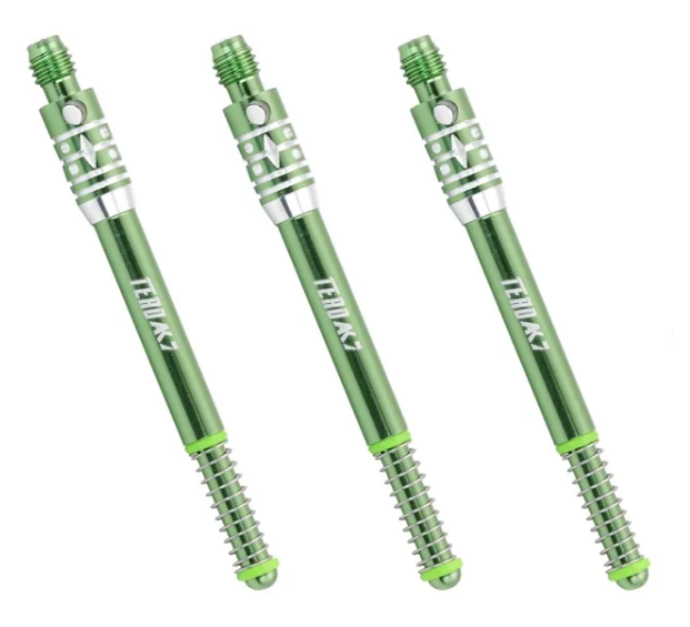 TERO AK7 Tiges en Aluminium Vert à ressort intégré - Standard - Lot de 3
