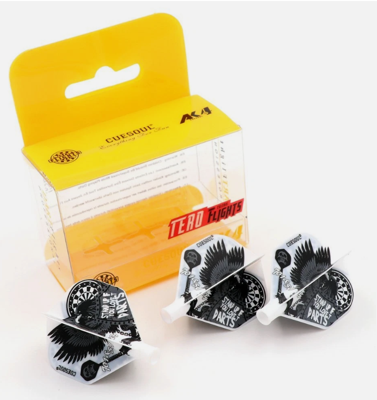 TERO AK4 Ailettes Blanc Motif Eagle - Standard - Lot de 3