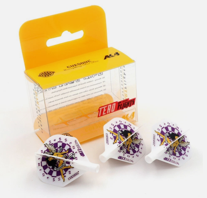 TERO AK4 Ailettes Blanc Motif Fairy on Dartboard - Standard - Lot de 3