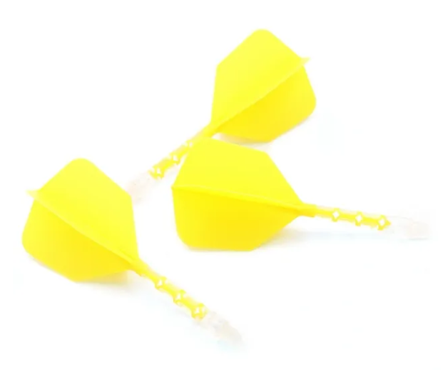 ROST T19 avec tige tranparente intégrée et aillettes Jaunes - Big Wing - Lot de 3