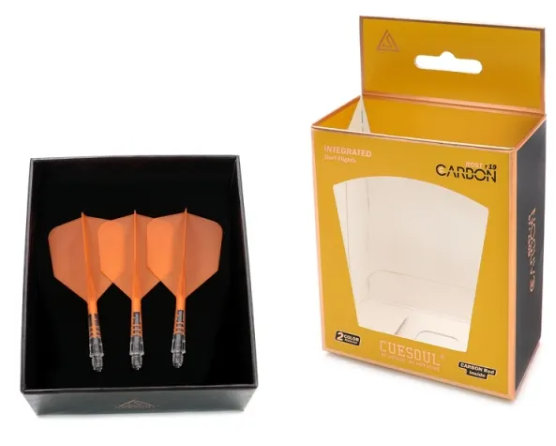 ROST T19 avec tige Carbone Noire intégrée et aillettes Oranges - Big Wing - Lot de 3