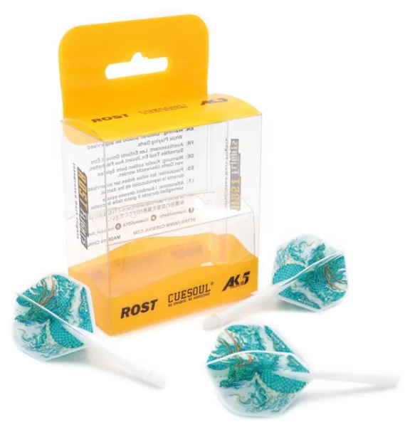 ROST AK5 Blanc Motif Azur Dragon - Standard - Taille M - Lot de 3