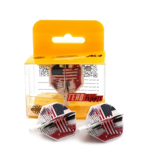 TERO AK4 Ailettes Blanc Motif Drapeau USA - Standard - Lot de 3