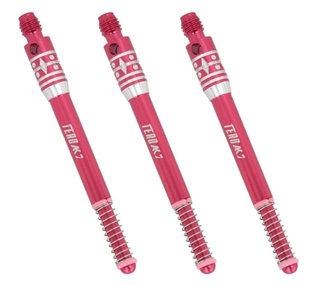 TERO AK7 Tiges en Aluminium Rouge à ressort intégré - Standard - Lot de 3