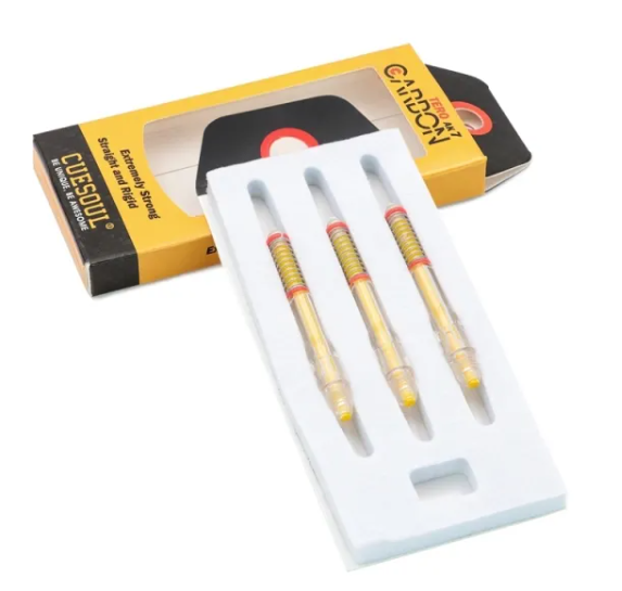 TERO AK7 Tiges Carbon Jaune à ressort intégré - Standard - Lot de 3