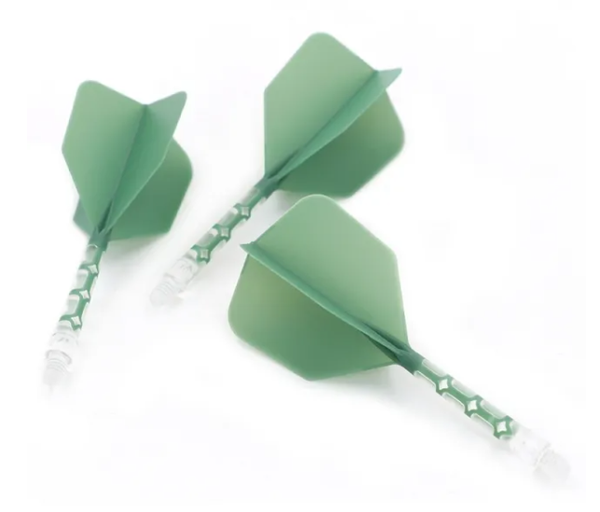 ROST T19 avec tige tranparente intégrée et aillettes Vertes - Big Wing - Lot de 3