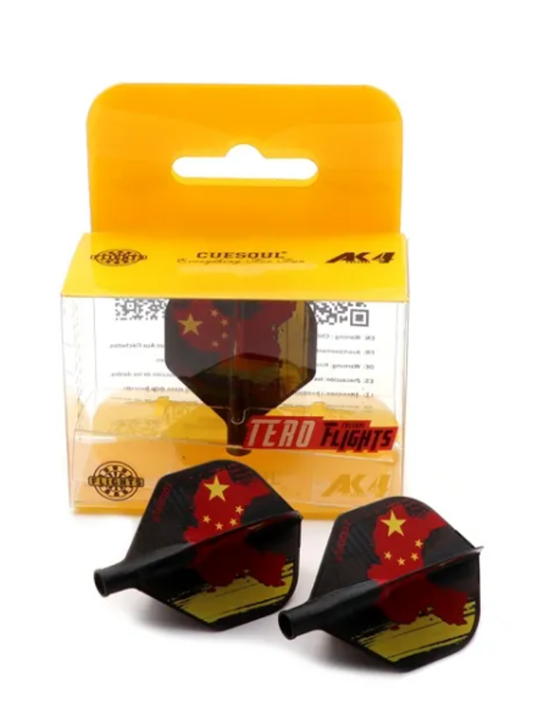 TERO AK4 Ailettes Noir Motif Drapeau Chine - Standard - Lot de 3