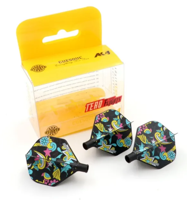 TERO AK4 Ailettes Noir Motif Stars - Standard - Lot de 3