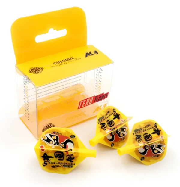 TERO AK4 Ailettes Jaune Motif Pekin Opera Mask - Standard - Lot de 3