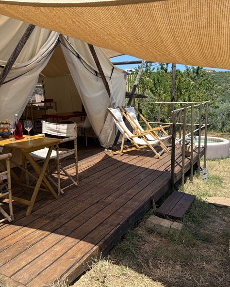 Glamping tent abruzzo italiƫ uitzicht
