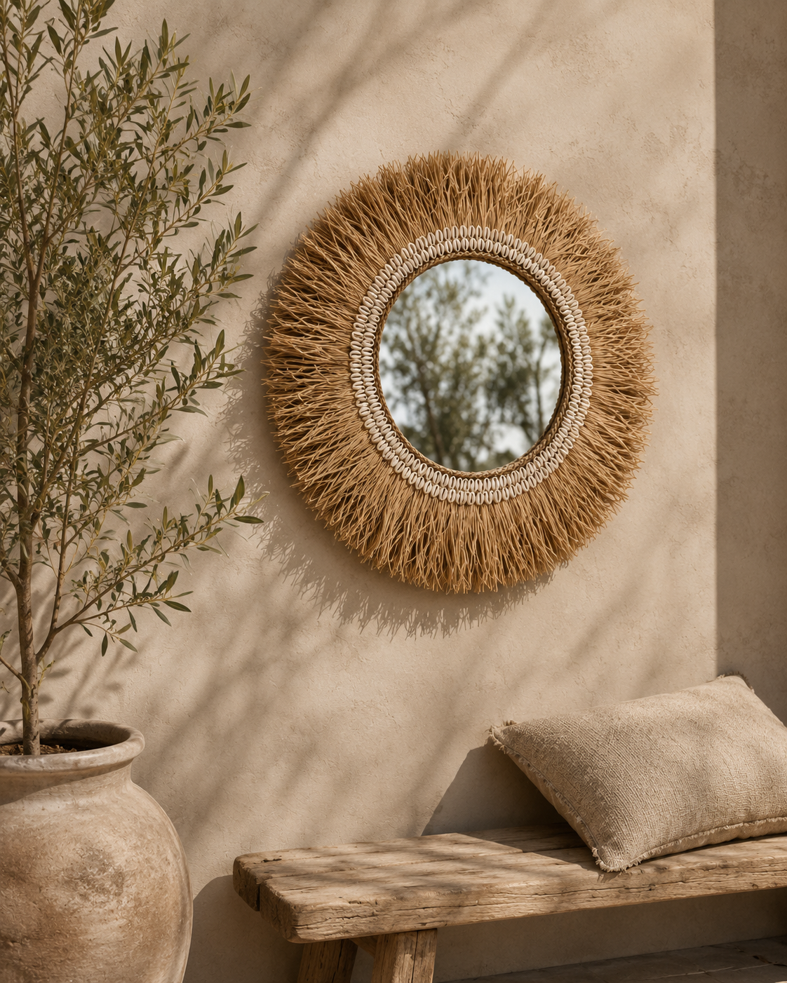 Boho Spiegel met Schelpenrand