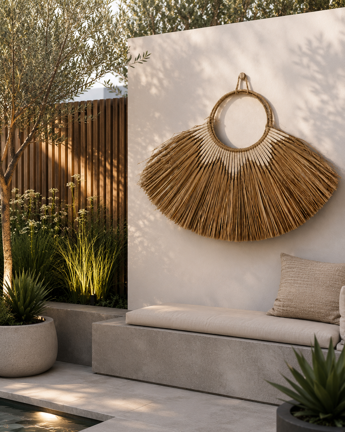 Raffia Wanddecoratie – Ibiza & Boho Sfeer