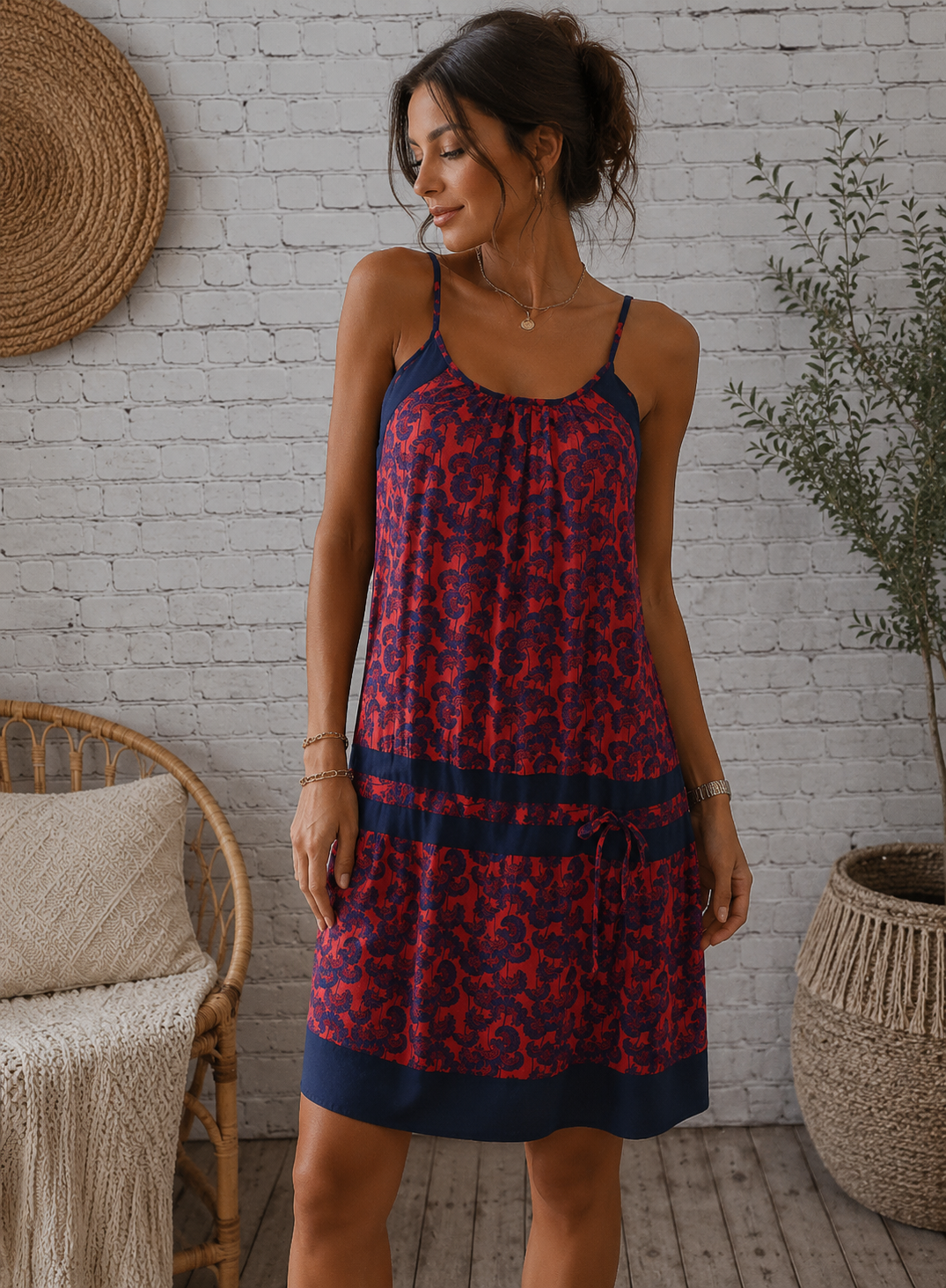 🦋BAMBULE  - Robe d'été colorée à lien de serrage