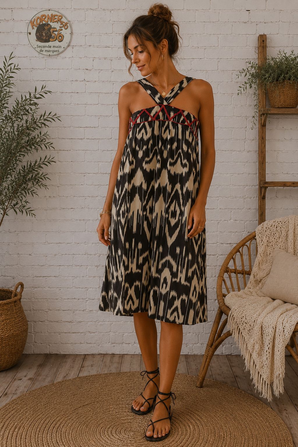 🌻SFERA - Robe mi-longue bohème chic