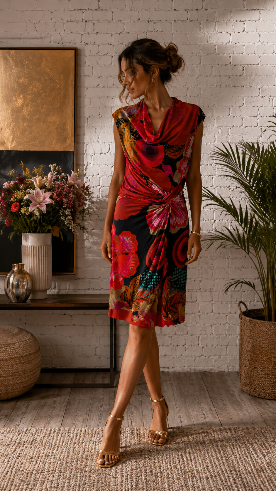 🌸DESIGUAL - Robe mi-longue fleurie