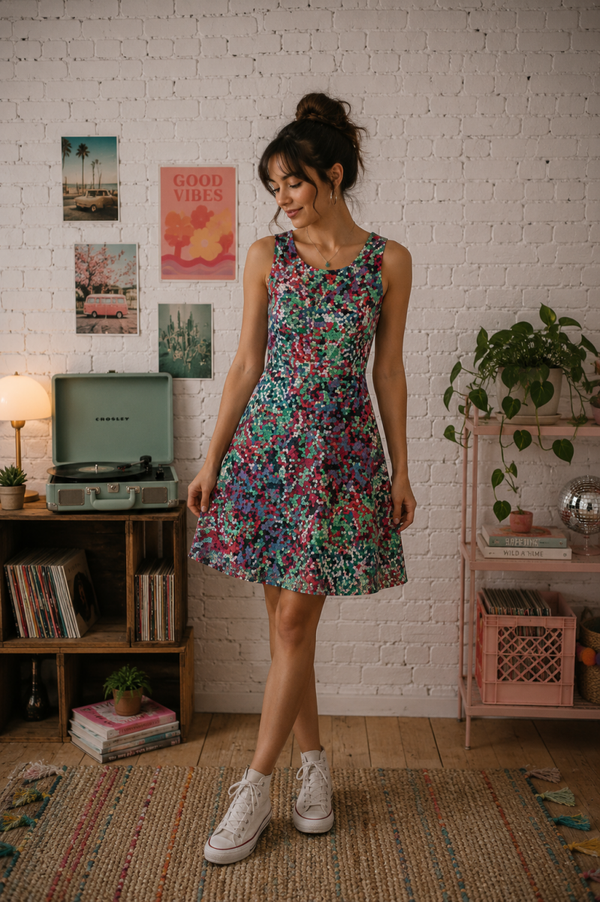 💎DOMINGUEZ - Robe patineuse "mosaïque"