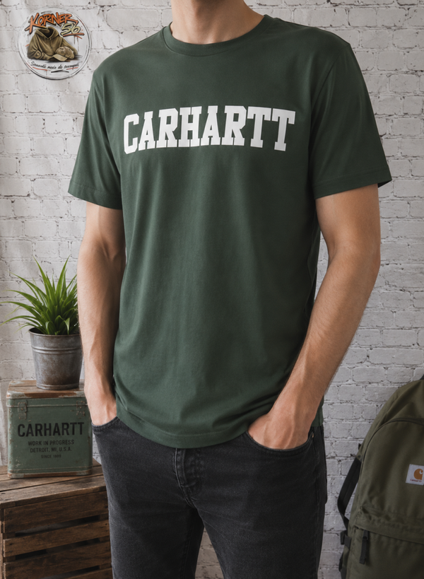 🏗️ CARHARTT - T-Shirt logo blanc imprimé