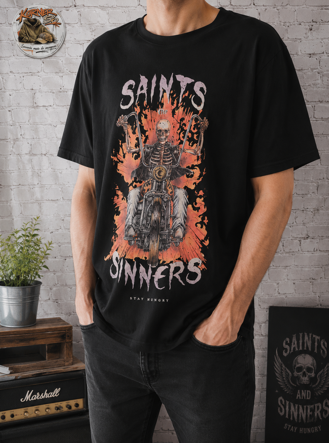 🤘SMOG - T-shirt Style Biker "Saints or Sinners"