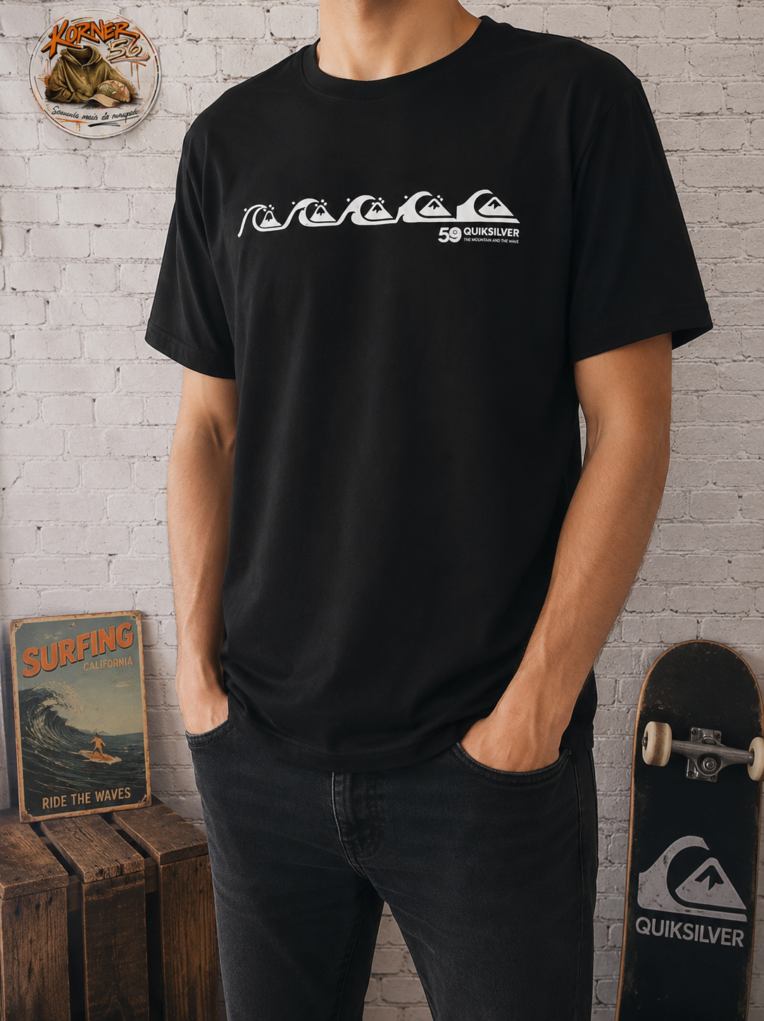 🌊QUICKSILVER - T-shirt édition spéciale pour le 50ème anniversaire de la marque ("50 Years of Adventure")
