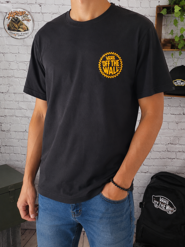 🛹VANS - T-shirt Vans "Off The Wall" – Logo Jaune Fluo