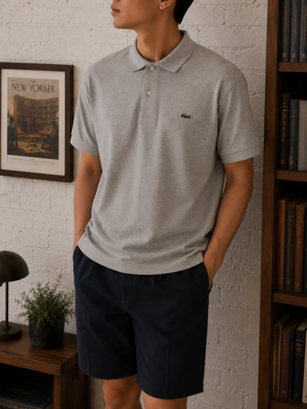 🏸LACOSTE - Polo Classique - Gris clair