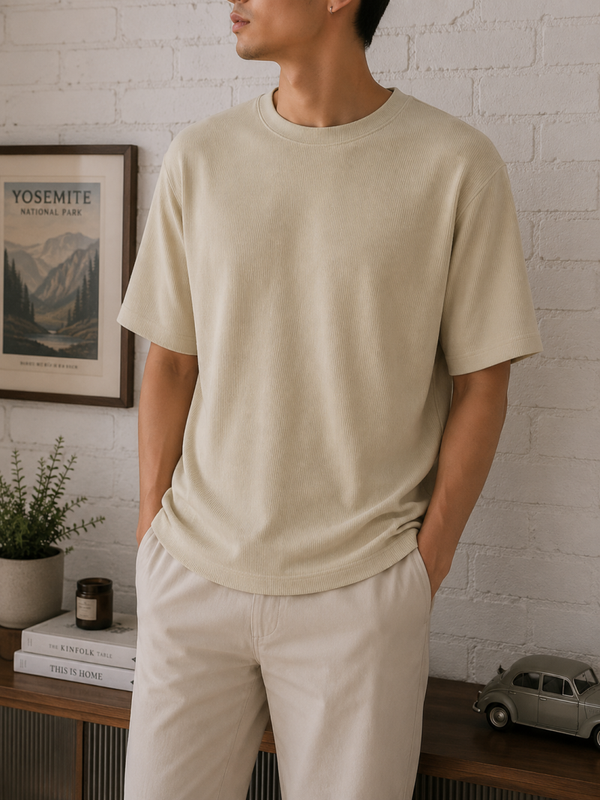 🕶️ZARA - T-shirt Texturé Beige