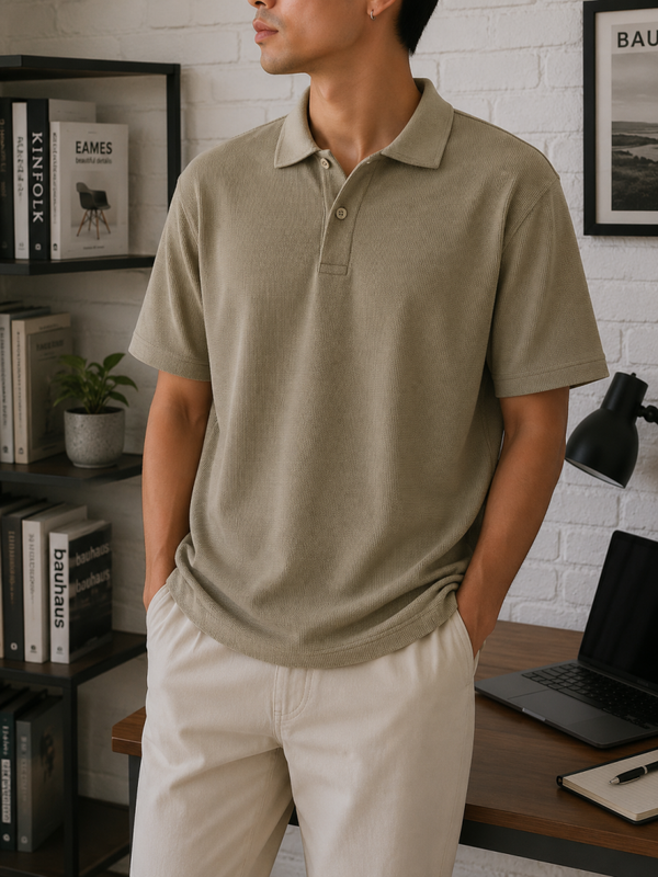 🌿ZARA - Polo Zara en Maille Gauffrée