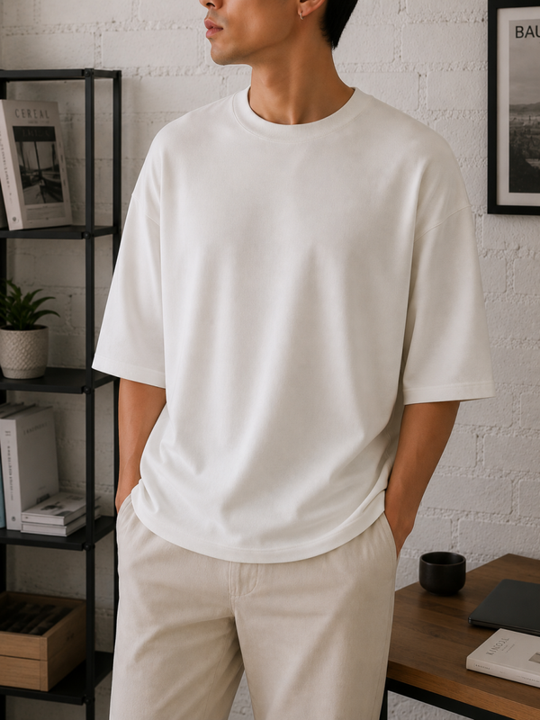 ⚪️ZARA - T-shirt Heavy Cotton - Coupe Oversize