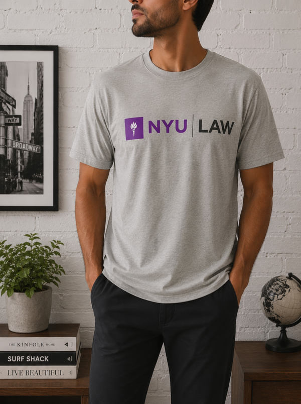 🎓CHAMPION - T-shirt "NYU Law" - Gris Chiné
