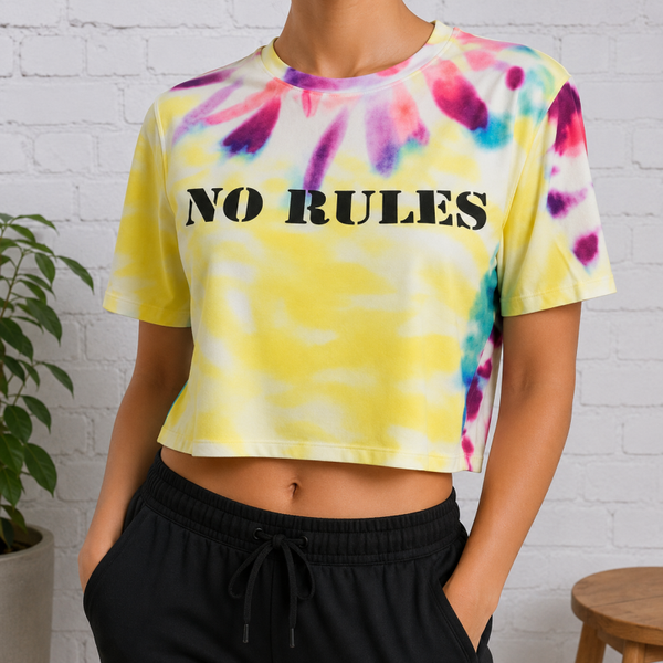 NOISY MAY - Crop Top "NO RULES" Tie-Dye