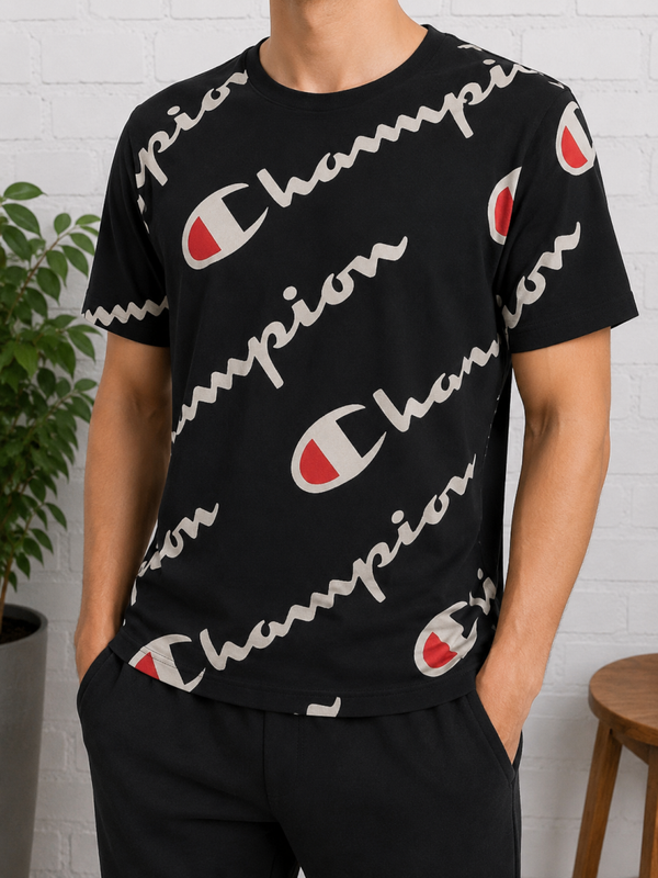 CHAMPION - T-shirt ALL-OVER LOGO PRINT - Femme