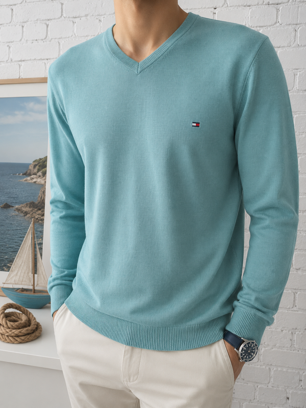 Pull Tommy Hilfiger Vert menthe Taille S