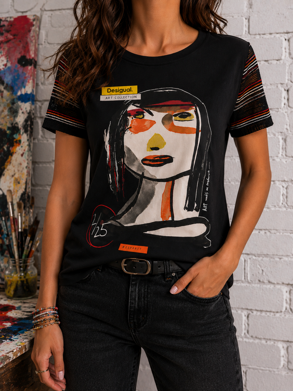 DESIGUAL - Haut coloré imprimé artistique