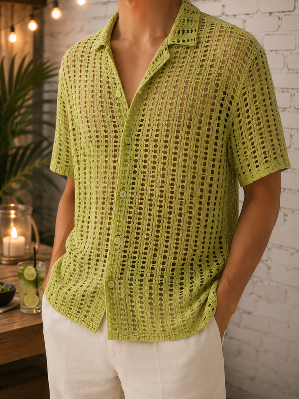 ZARA - Chemise maille crochetée - Taille M
