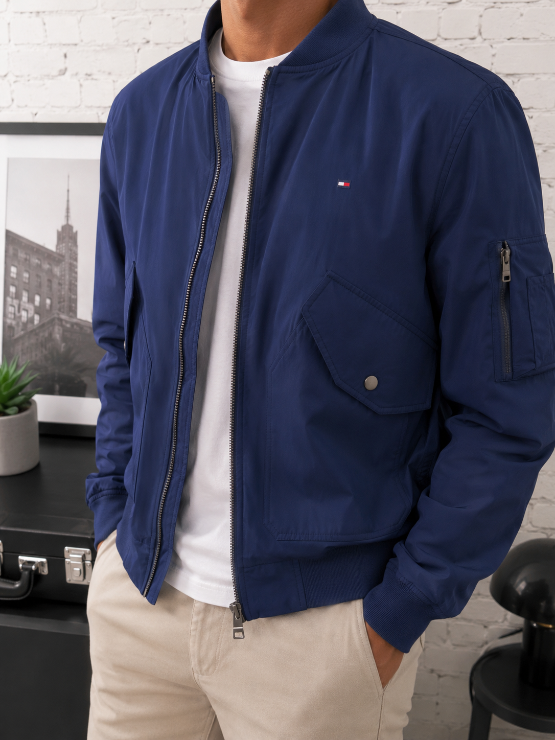 💎 TOMMY HILFIGER - Blouson style aviateur - Taille S