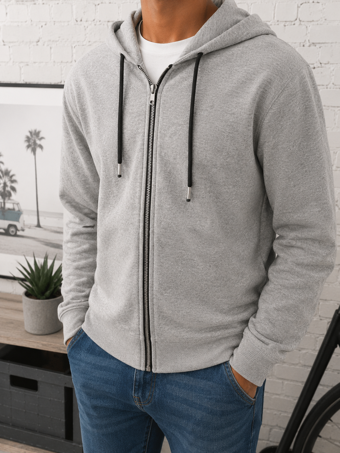 🧢ZARA MAN - Veste zippée à capuche - Taille L