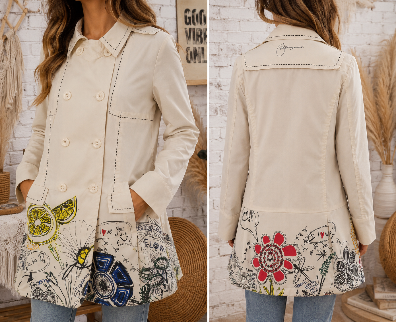 DESIGUAL - Imperméable "Arty Design" - Taille 44