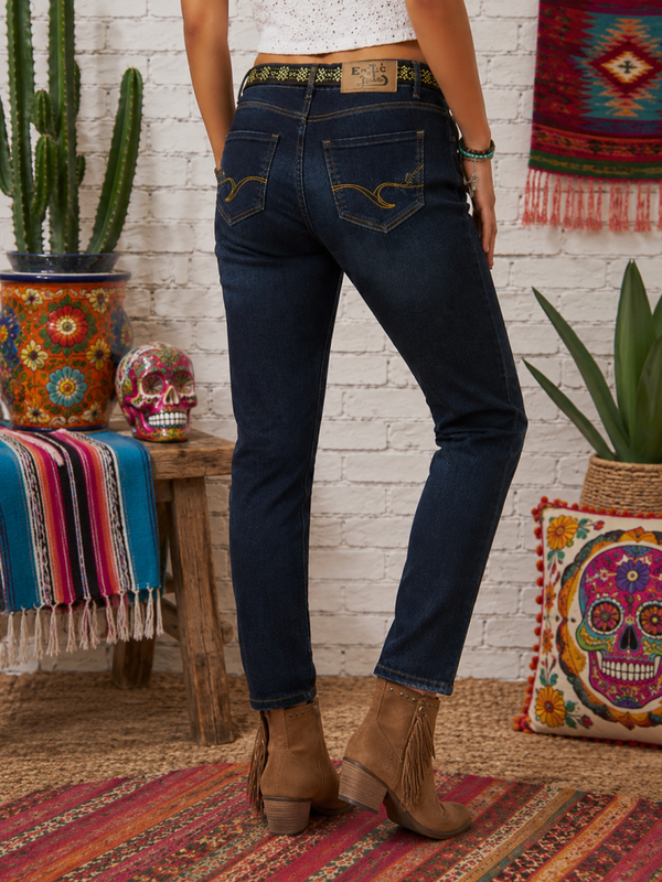 DESIGUAL - Jean brodé - Femme